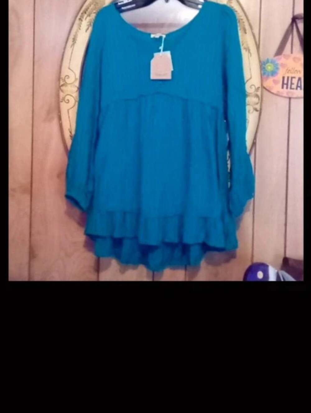 Kori Teal Layered Babydoll Tunic Top